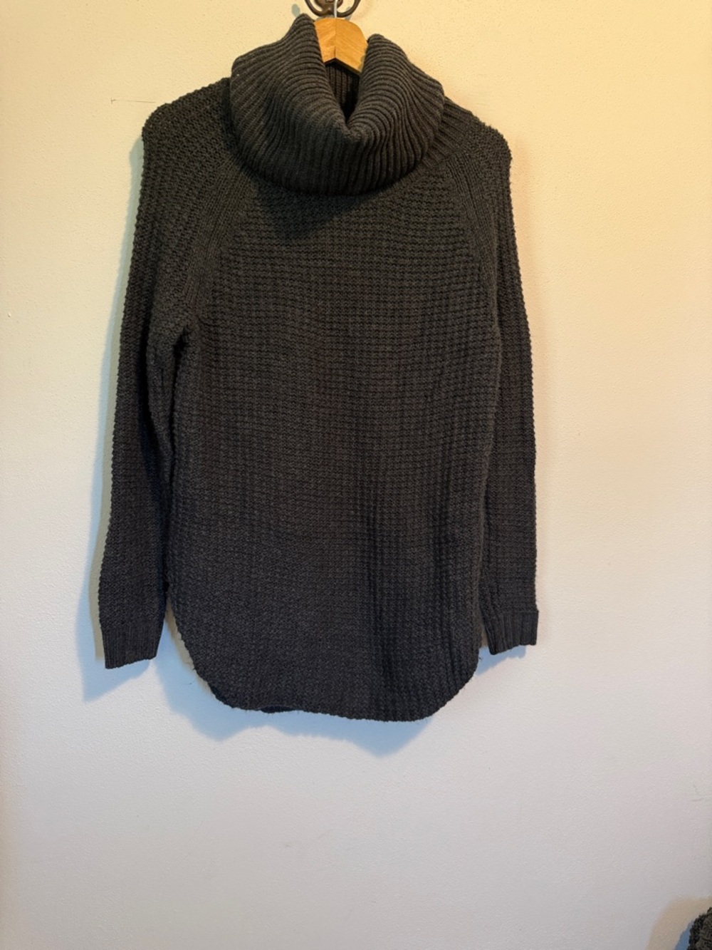 a new day Charcoal Gray Cowl Neck Waffle Knit Sweater